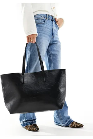 Pull&Bear Oversized faux leather tote bag in