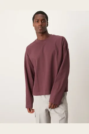 ASOS Premium heavyweight oversized boxy long sleeve t-shirt 300gsm in dark