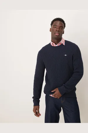 GANT Shield logo cotton textured knit jumper in