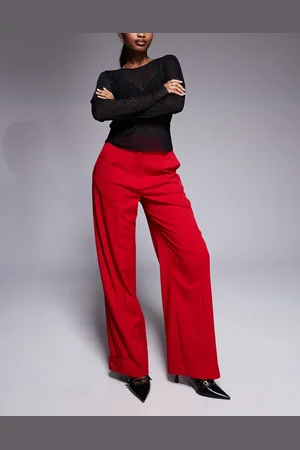 ASOS Tab detail straight leg tailored trouser in