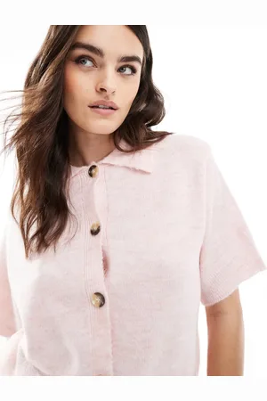 ASOS Knitted short sleeve shirt cardigan in