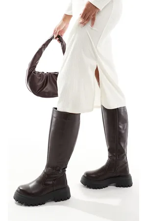 ASOS Corey chunky flat knee boots in