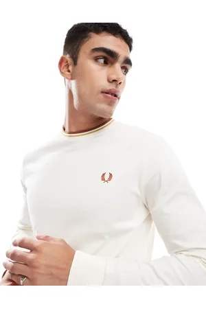Fred Perry Long sleeve twin tipped t-shirt in off