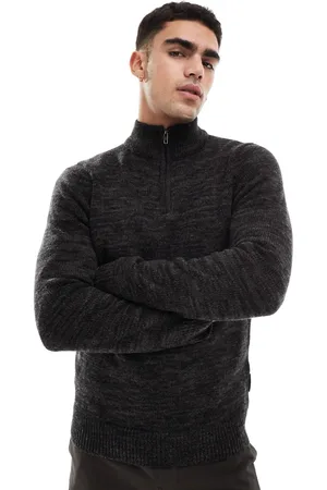 French Connection French Connection heavy knit half zip jumper in melange