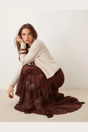 Miss Selfridge Godet insert maxi skirt in