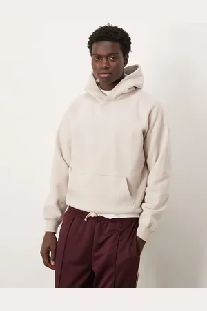 Abercrombie & Fitch Cropped essential hoodie in cream