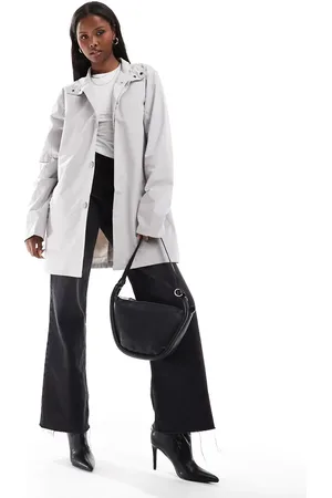 French Connection French Connection lined funnel neck mac jacket in light