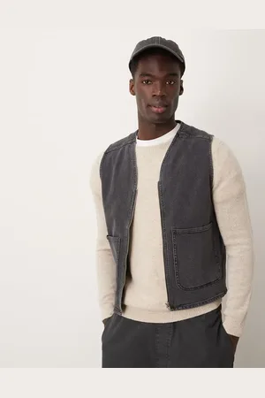 ASOS Boxy lightweight zip through gilet in washed
