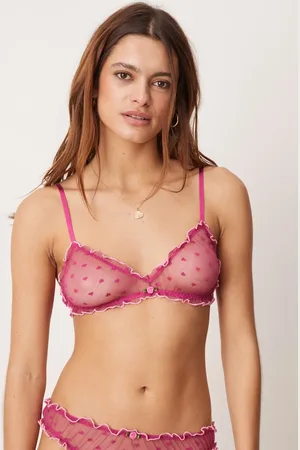 ASOS Alba heart mesh soft bra and thong set in