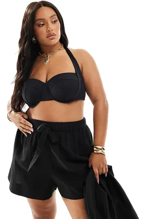 ASOS ASOS DESIGN Curve Isabel mix & match linen look beach short in