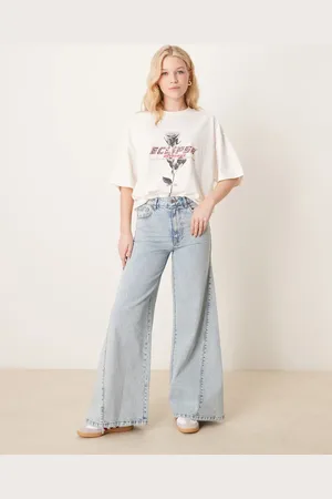 ASOS Super wide leg jean with twisted seam in light