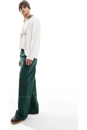 ASOS Baggy trouser in nylon with contrast stitch
