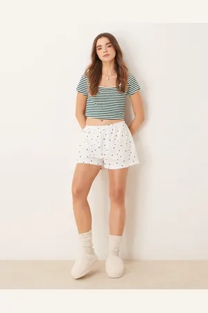 ASOS Mix & match flippy pyjama short in green ditsy print