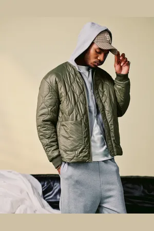 ASOS Oversized quilted liner jacket in khaki
