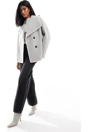 4th & Reckless Oversized lapel jacket with contrast stitch in