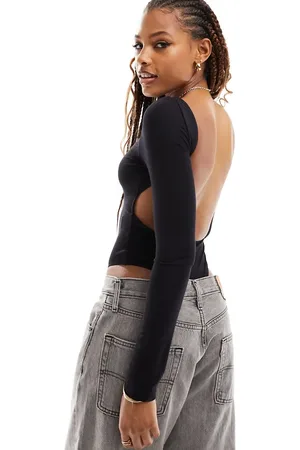 ASOS Long sleeve backless scoop bodysuit in