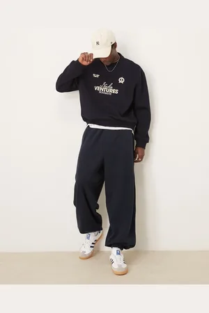 ASOS Baggy balloon brushed rib joggers in