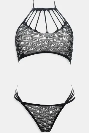 Ann Summers Roxie lace and strap detail crotchless set in