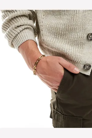 ASOS Waterproof stainless steel oval link chain bracelet in tone