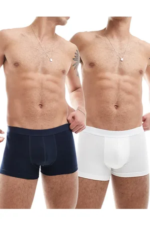 ASOS 2 pack trunks in navy and white