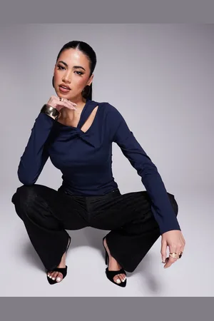 ASOS Long sleeve top with twist detail in