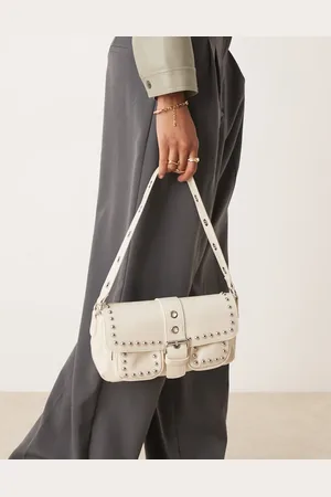 Glamorous Studded pocket detail 90s shoulder bag in cream