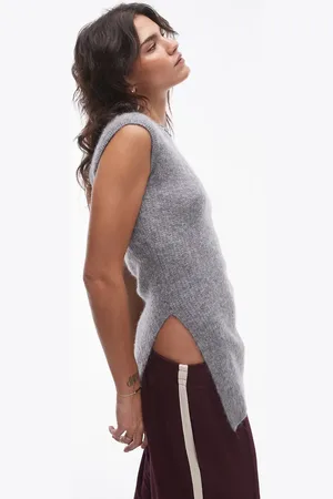 ARKET Alpaca wool blend long line knitted tank in