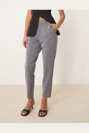 VILA Mix & match slim tailored trouser in medium melange