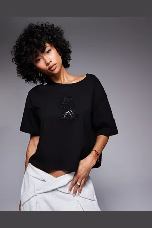 Armani Exchange Cropped t-shirt with embellished logo in