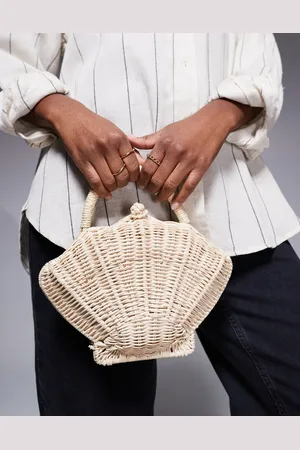 True Decadence Straw shell clutch bag in natural