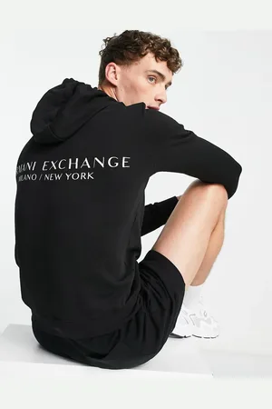 Armani Exchange Central chest logo overhead hoodie in