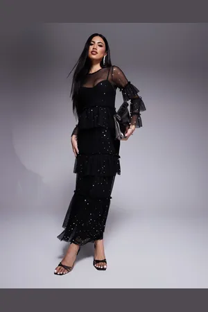 Never Fully Dressed Star print mesh midaxi dress in
