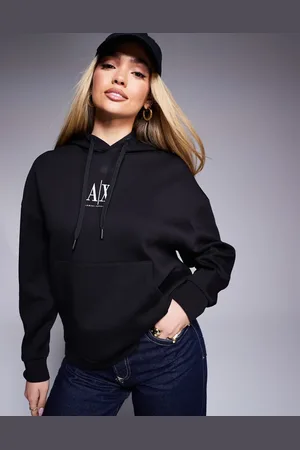 Armani Exchange Central logo hoodie in