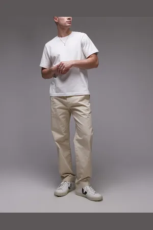 MANGO Regular fit tailored trouser with drawstring in light beige