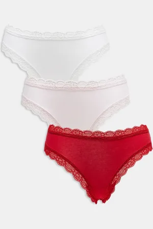Lindex Emelie cotton lace brazilian 3 pack