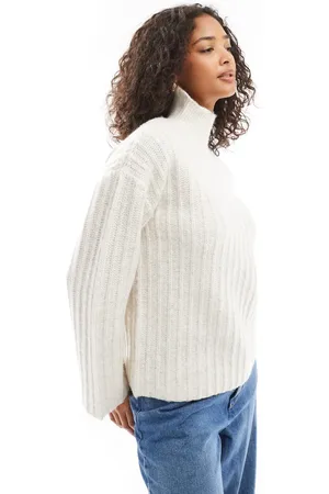 Threadbare Ribbed turtleneck jumper in cream