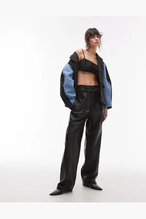 ASOS Deconstructed leather belted trouser in
