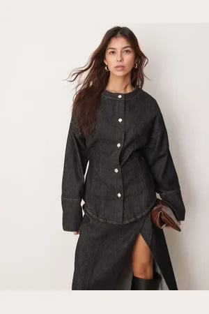 ASOS Denim cinch shirt in ecru