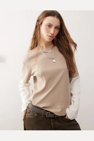 Reclaimed Layered waffle long sleeve top