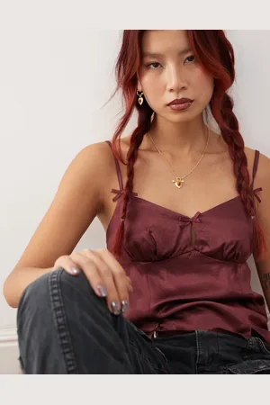 En Route Helena carnelian stone heart necklace with shell pearl in 18k plated