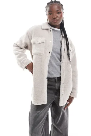 Barbour Peyton fleece overshirt in cream