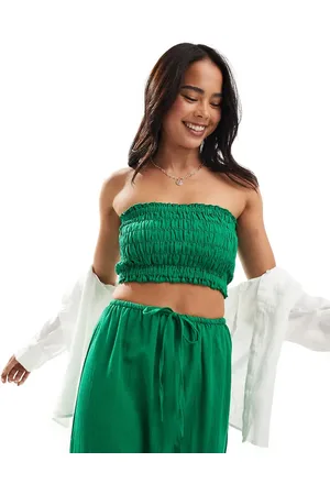 Esmée Esmee bandeau beach crop top co-ord in linen