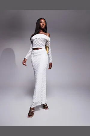 Bardot Lace mesh maxi skirt co-ord