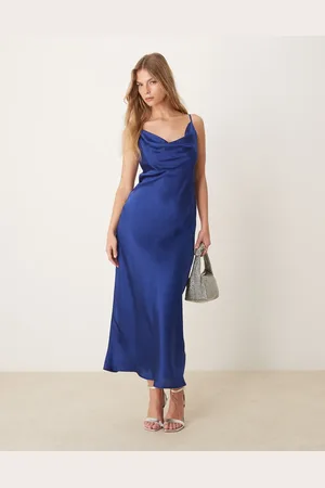 New Look Cowl neck satin midi dress in mid