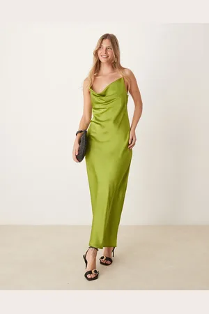 New Look Cowl neck satin midi dress in