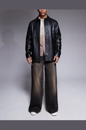 ASOS Super wide leg jeans with brown tint in washed