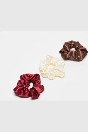 ASOS Pack of 3 scrunchie hair bands in satin design in
