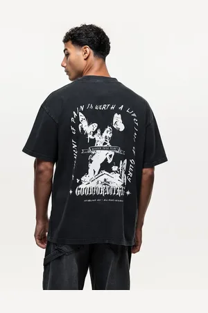Good For Nothing T-shirt with equestrian back print in wash