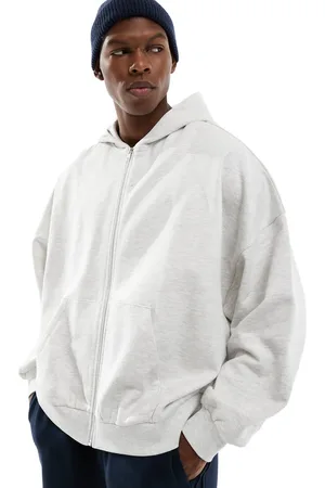 ASOS Essential extreme oversized zip through hoodie in marl