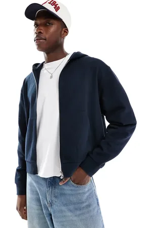 ASOS Essential boxy oversized zip through hoodie in